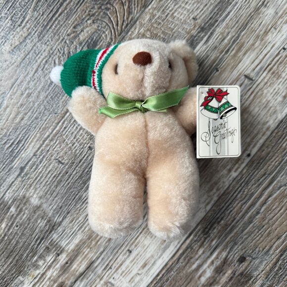 Vintage "Season's Greetings" Plush Teddy Bear - Picture 1 of 8
